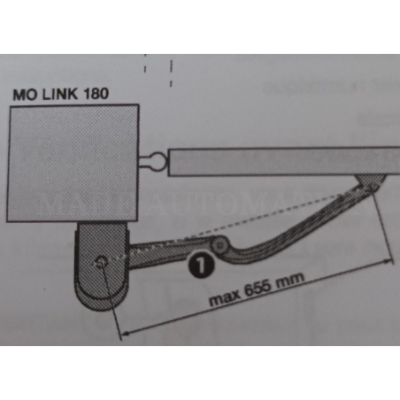 Bras de connexion MOLINK 180 pour Moteur King Gates MODUS 1.8-0