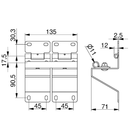 Double charnières et supports roulette pour porte sectionnelle industrielle-0