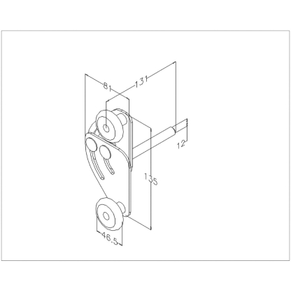 Roulette/ galet tandem réglable pour porte sectionnelle industrielle uniquement 2