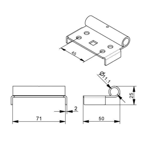 Support roulette standard pour roulette/galet Ø 11 porte sectionnelle habitat et industrielle-0