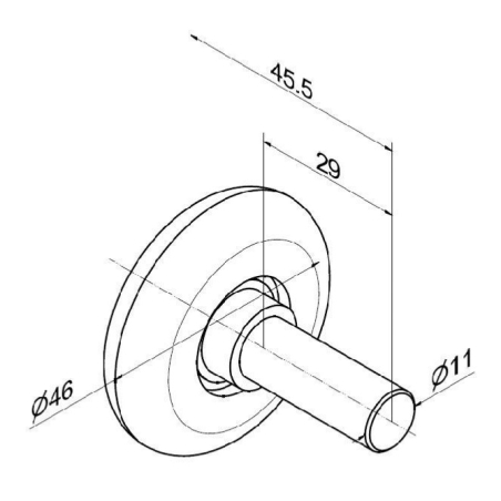 Petite roulette/galet Ø 11pour support haut réglable, porte HABITAT uniquement-0