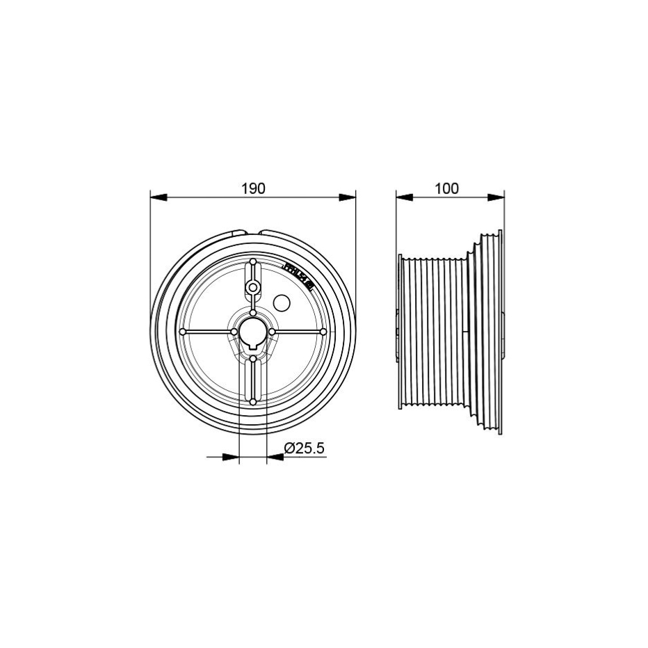 Tambour Ø 190 pour porte sectionnelle MAX 4.8 Mètres de haut-1