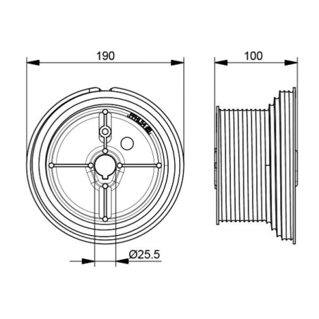 Tambour Ø 190 pour porte sectionnelle MAX 4.8 Mètres de haut-1