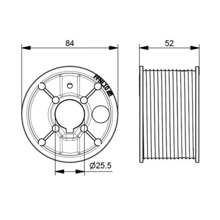 Tambour Ø 84 pour porte sectionnelle habitat MAX 2,80 de haut-0
