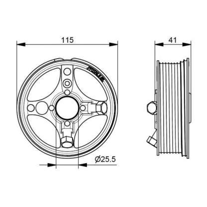 Tambour Ø 120 pour porte sectionnelle habitat MAX 2,40 de haut 2