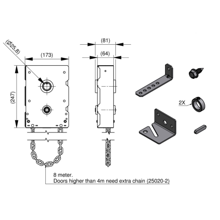 Treuil à chaine pour porte sectionnelle industrielle-0