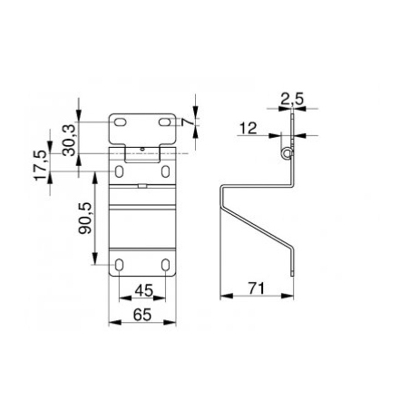 Charnière support roulette pour porte sectionnelle -0