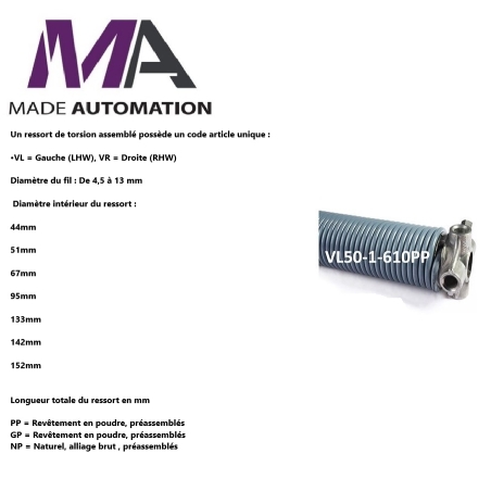 Ressort gauche personnalisable