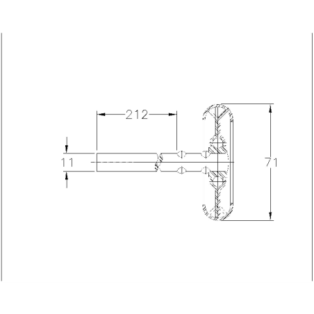 Roulette Ø 71 axe Ø 11