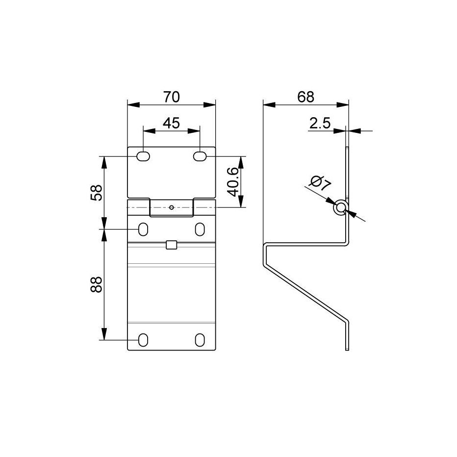 Charnière support roulette pour porte sectionnelle -0