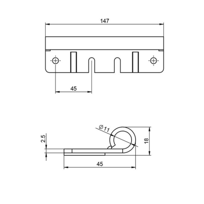 Support de roulette double pour grand galet long 2
