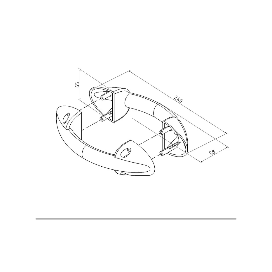 Poignée noire type valise pour porte sectionnelle