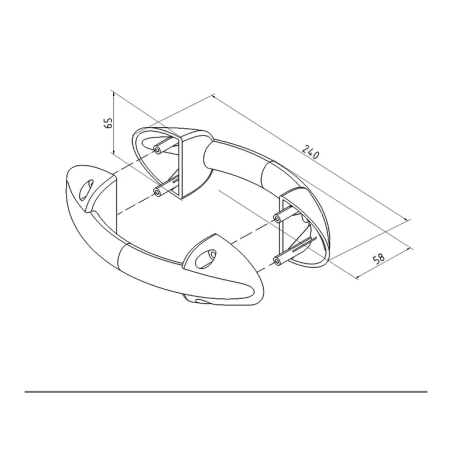 Poignée noire type valise pour porte sectionnelle