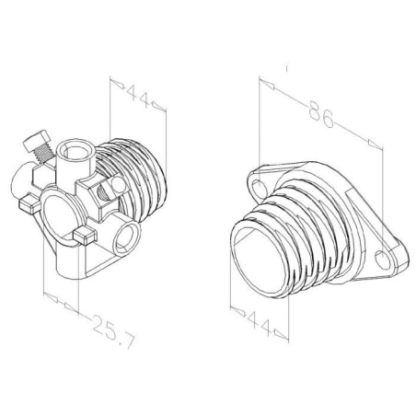 Illustration ressort de torsion standard avec mandrins montés (visuel non contractuel) 2